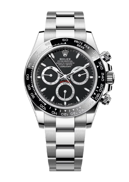 Cosmograph Daytona Black Dial Silver Strap PVD Watch Gift Top Quality RLX-126611-LN