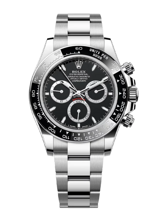 Rolex Cosmograph Daytona Black Dial Silver Strap PVD Watch Gift Top Quality RLX-126611-LN