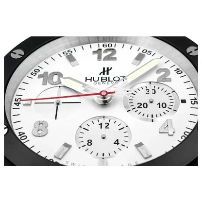 Hublot Wall Clock White Automatic Chronogarph Design Metal Art Wall Clock White Dial With Metal Black Case HB-WC-702