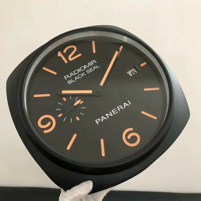 Panerai Metal High Quality Wall Clock Black Case with Black Dial Luxury Stainless Steel Metal Wall Clock For Royal Home  PR-WC-912