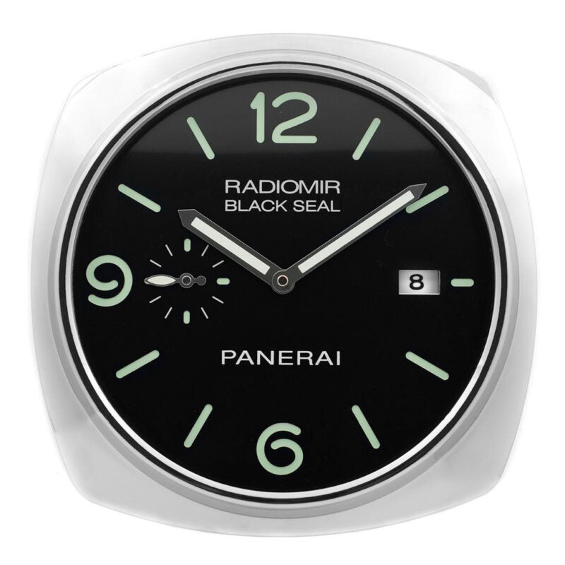 Panerai High Quality Silver Case with Black Dial Wall Clock Stainless Steel Metal Wall Clock PR-WC-909