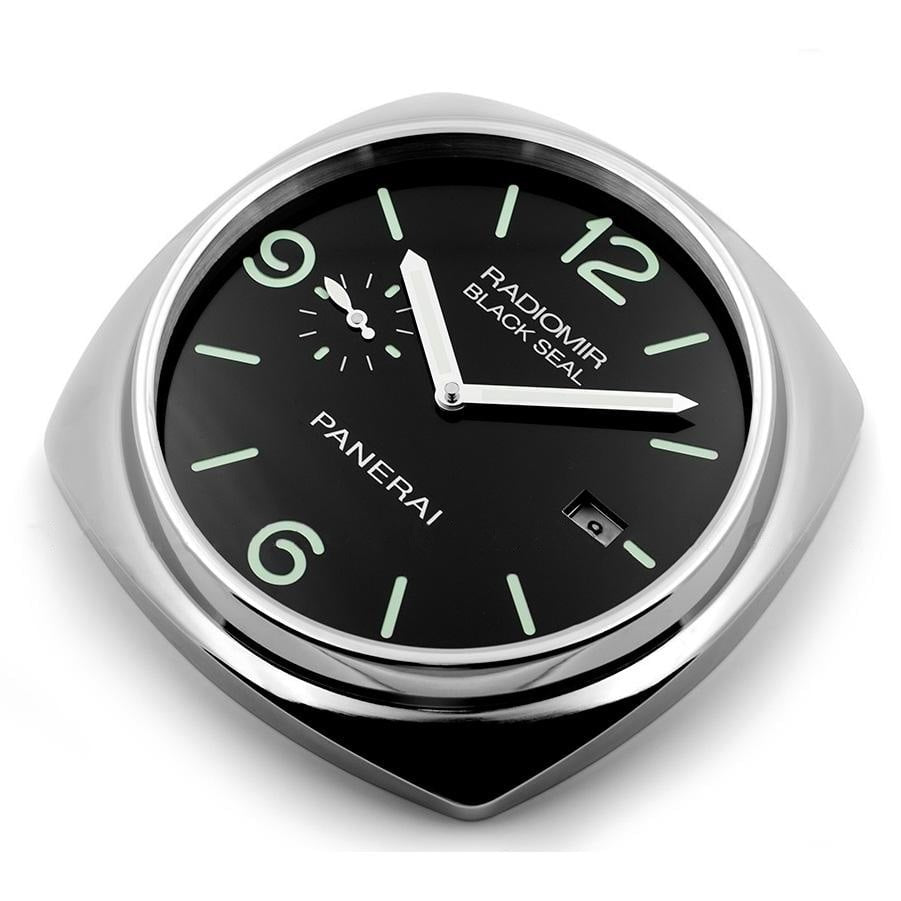 Panerai High Quality Silver Case with Black Dial Wall Clock Stainless Steel Metal Wall Clock PR-WC-909