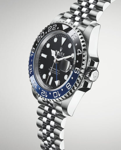 Rolex GMT-Master II Oyster Perpetual Bidirectional Rotatable Bezel Dual-Color Blue & Black Dial and a Jubilee bracelet Men's Watch RLX-GMT-5305