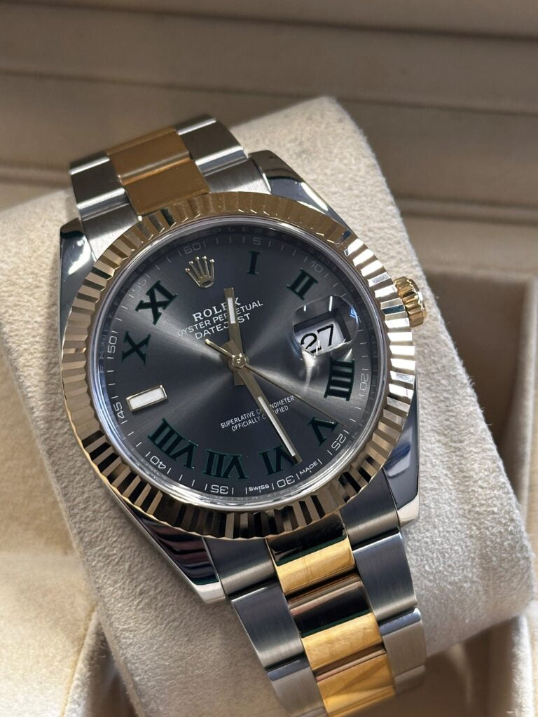 Rolex Datejust 41 Wimbledon & Yellow Gold Oyster Bracelet Men's Watch-RLX-5309