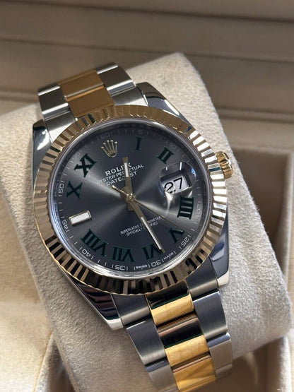 Rolex Datejust 41 Wimbledon & Yellow Gold Oyster Bracelet Men's Watch-RLX-5309