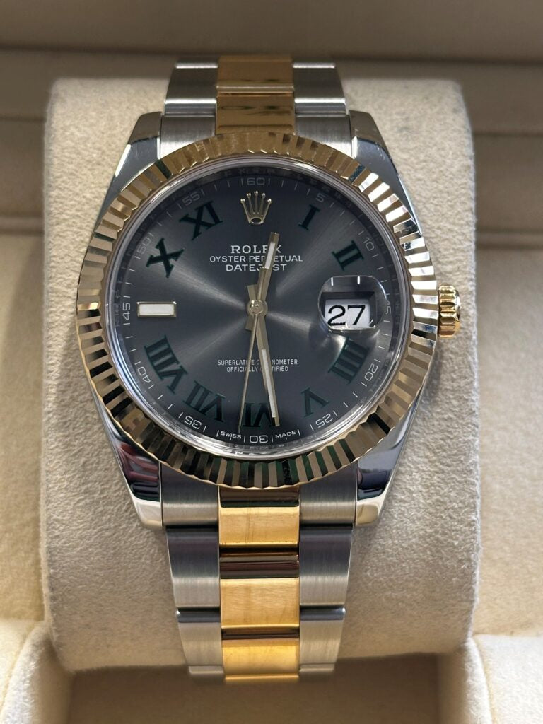 Rolex Datejust 41 Wimbledon & Yellow Gold Oyster Bracelet Men's Watch-RLX-5309