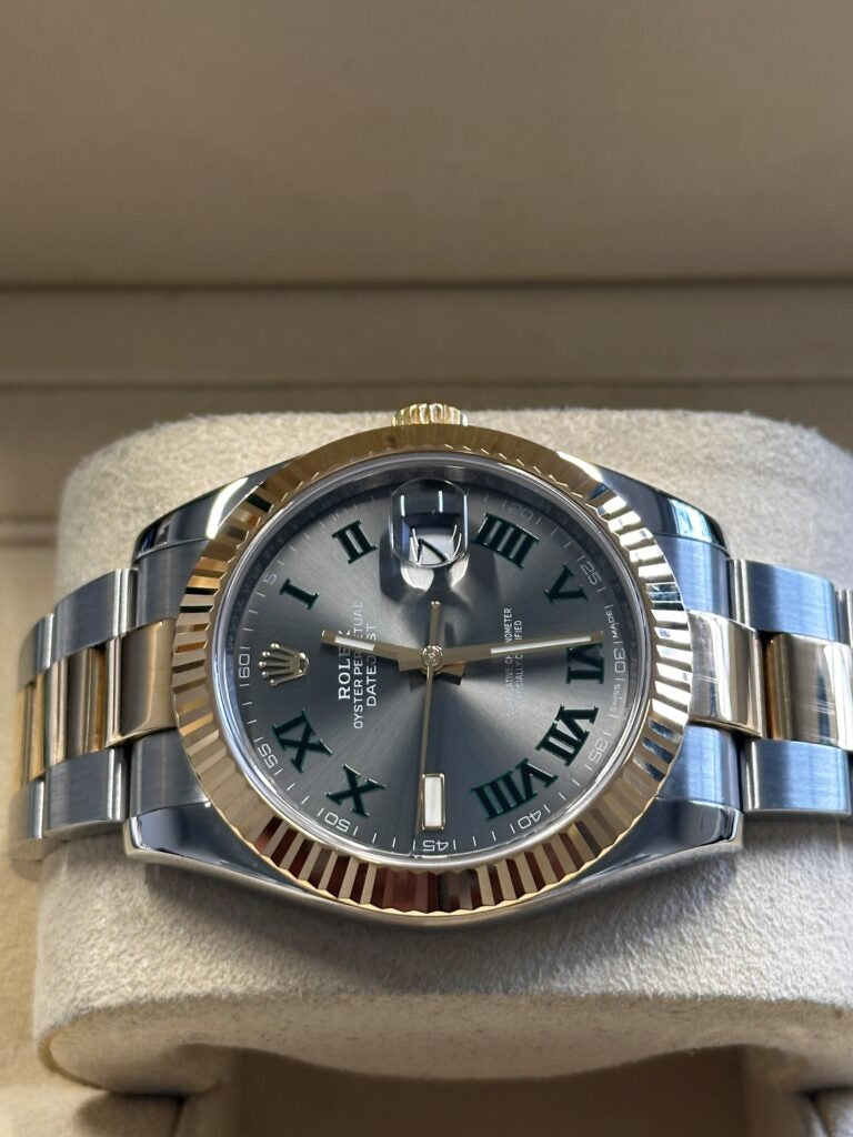 Rolex Datejust 41 Wimbledon & Yellow Gold Oyster Bracelet Men's Watch-RLX-5309