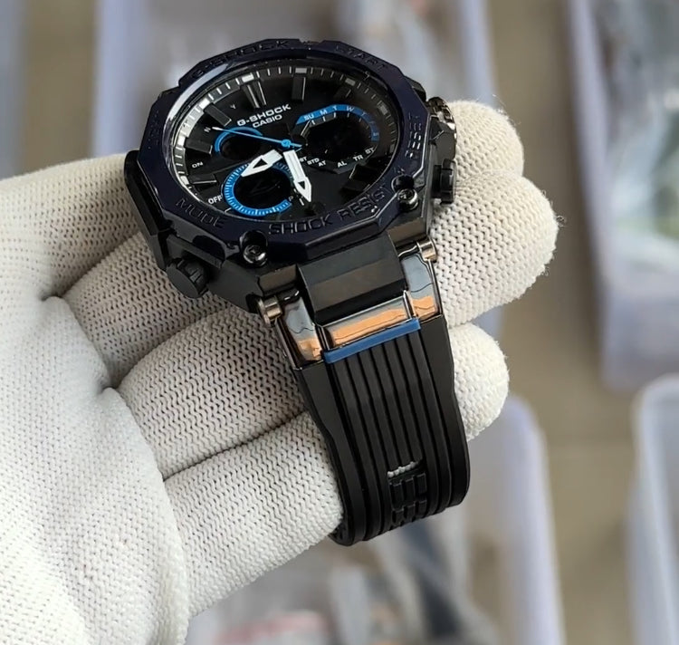 Casio G-Shock Analog-Digital Black Dial x Blue Case Men's Watch-GS-6062