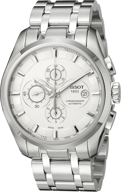 Tissot Chronograph Silver White Metal Formal Casual Men's Watch TS-SS01