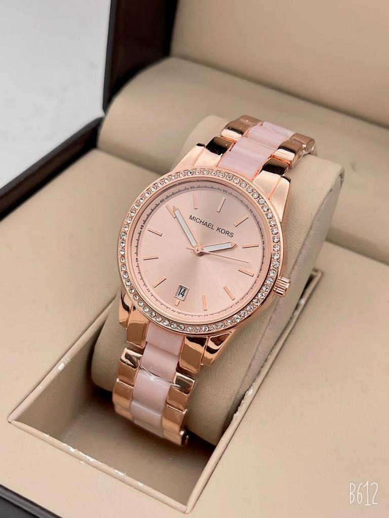 Michael Kors Rose Gold Diamond Case Women's Watch for Girl or Woman Rose Gold Dial MK-6349