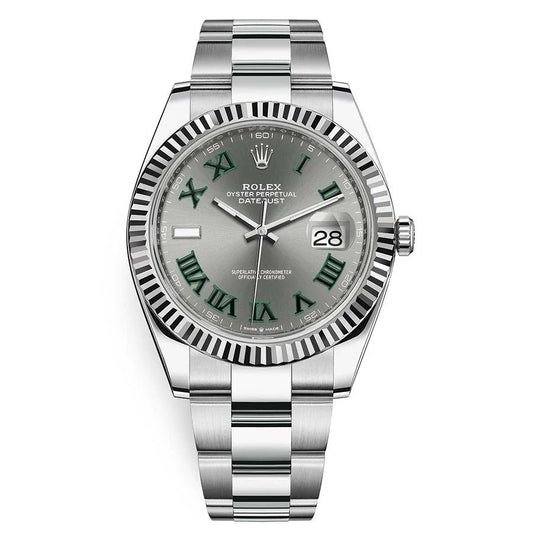 Rolex Datejust 41 'Wimbledon' Silver Dial Oyster Bracelet Men's Watch-RLX-5306
