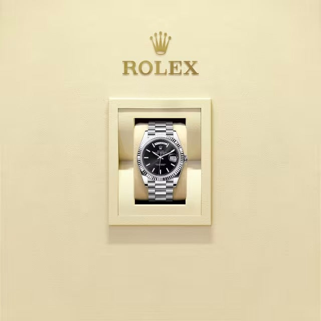 Rolex Oyster Perpetual Day-Date Black Dial Men's Watch RLX-OYST-BLK