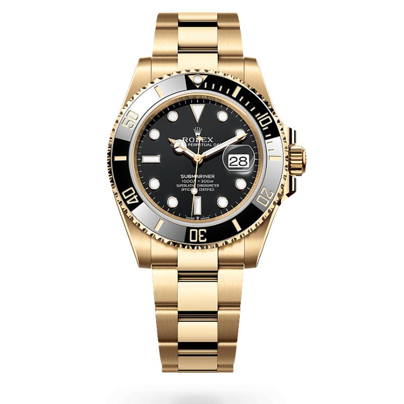 ROLEX Automatic Gold Black Dial Metal Men's Watch for Man RLX-SUB-GB-AUTO