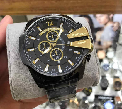 Diesel Mega Chief Chronograph Black Dial Men's Watch for man DZ4338 Gift