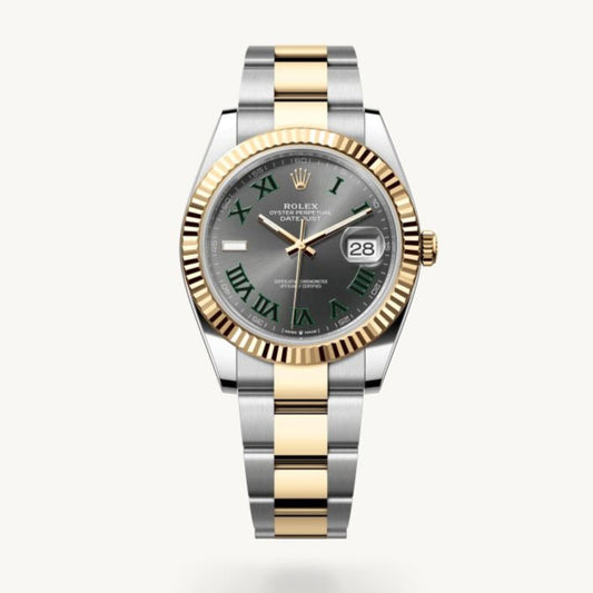 Rolex Datejust 41 Wimbledon & Yellow Gold Oyster Bracelet Men's Watch-RLX-5309