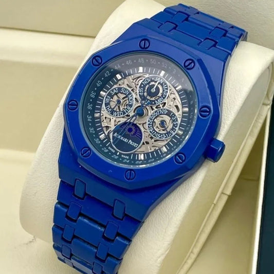 Audemars Piguet Blue Dial Chronograph Metal Men's Watch AP-BL-859