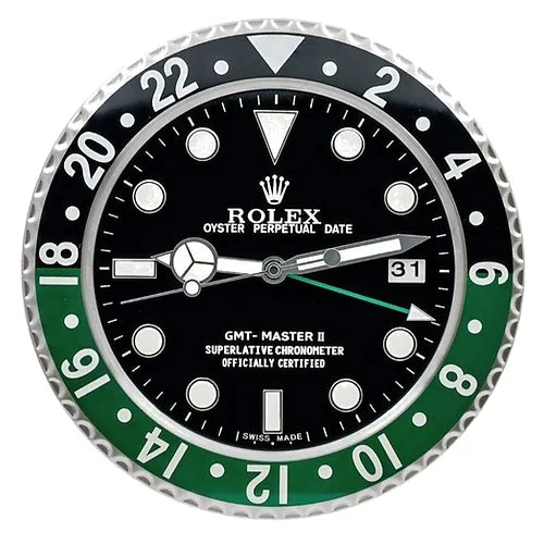 Rolex Wall Clock Quartz Analog Multi Color With Black Dial/Black & Green Case Clock RLX-WC-118