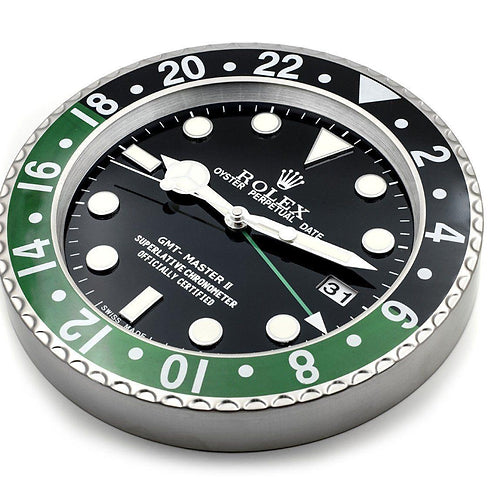 Rolex Wall Clock Quartz Analog Multi Color With Black Dial/Black & Green Case Clock RLX-WC-118