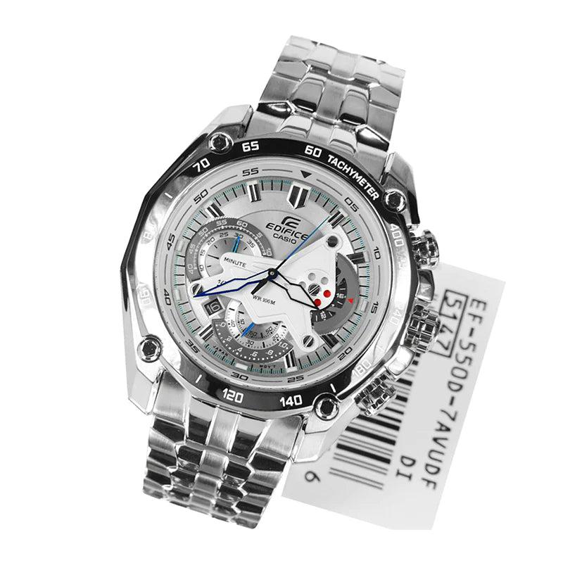 Casio Edifice Chronograph White Dial Quartz Watch For Men-EFR-6441