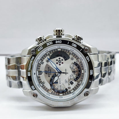 Casio Edifice Chronograph White Dial Quartz Watch For Men-EFR-6441