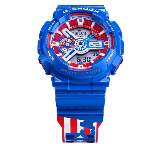 Casio G-SHOCK x MARVEL AVENGERS CAPTAIN AMERICA GA-110CAPTAIN-2PR