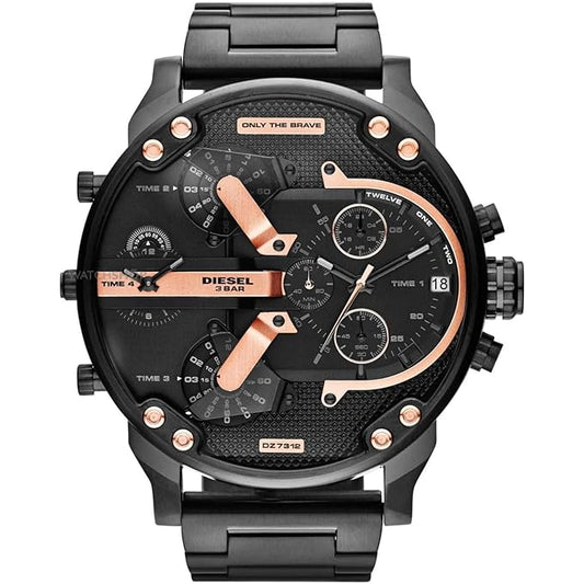 Diesel Big Daddy Multi-Function Chronograph Analog Black-RoseGold Dial Men's Watch DZ-8015