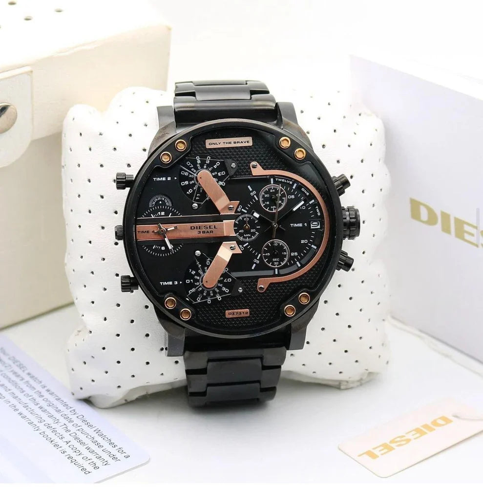 Diesel Big Daddy Multi-Function Chronograph Analog Black-RoseGold Dial Men's Watch DZ-8015