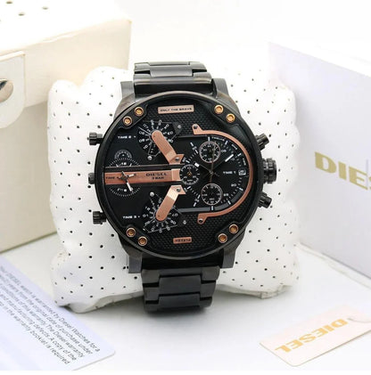 Diesel Big Daddy Multi-Function Chronograph Analog Black-RoseGold Dial Men's Watch DZ-8015