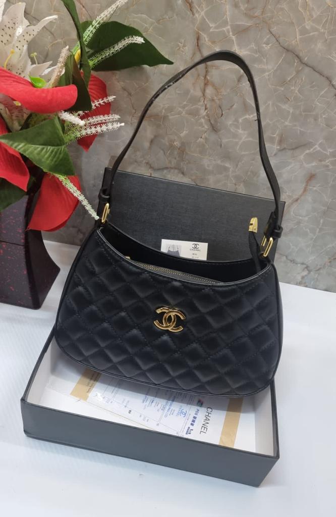 Chanel Signature Monogram Canvas Black Color Bag CO-5923-WBG