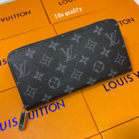 Louis Vuitton Premium Quality Women's Wallet Authentic Black and Blue Color With Brand Box Women's Or Girls Iconic Zip wallet - Classy Look And Best Quality Wallet LV-B05