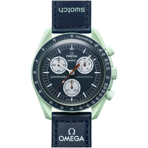 Swatch x Omega Black Dial with Green Case/Black Strap Bioceramic Moonswatch Mission to Mercury OG-1032