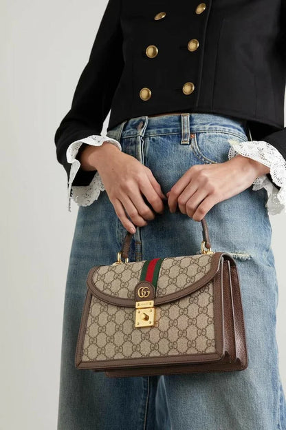 Gucci New Brown Leather Stylist Daily Use Hand-Bag GC-4446-WBG