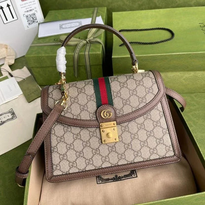 Gucci New Brown Leather Stylist Daily Use Hand-Bag GC-4446-WBG
