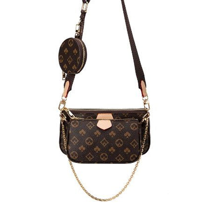 LOUIS VUITTON Cross Body Handbag In Stunning Brown In Checks Pattern Brown Color Women's Or Girls Bag Along with sling- Stylist Daily Use Bag LV-2872