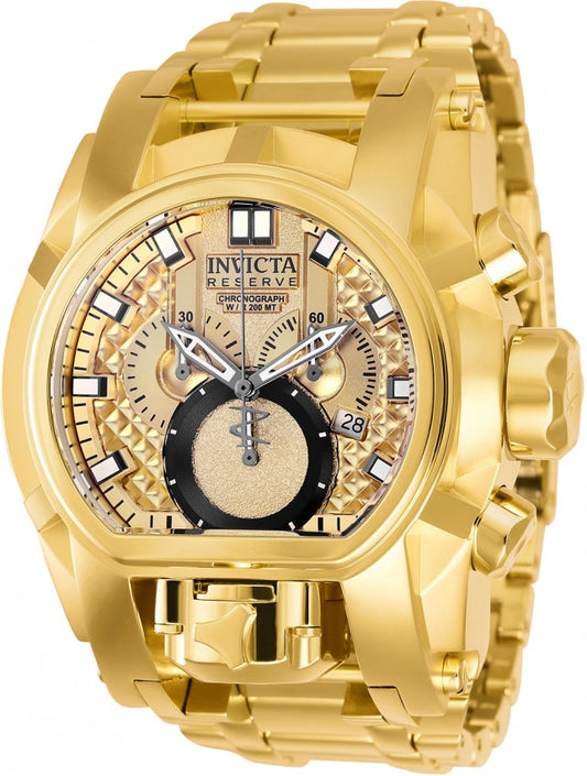 Invicta Reserve Mens 52mm Bolt Zeus Magnum Swiss Quartz Dual Movement Iridescent Men's Watch INC-GOLD