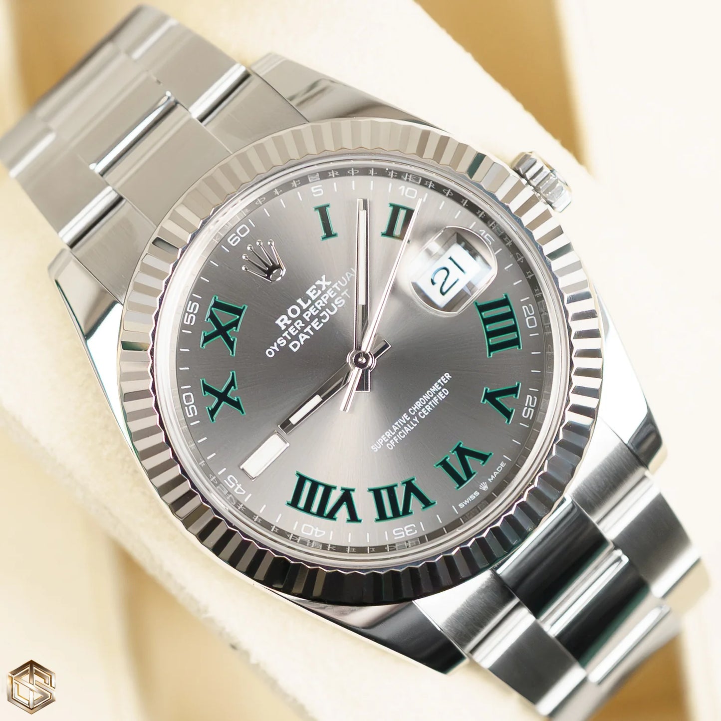 Rolex Datejust 41 'Wimbledon' Silver Dial Oyster Bracelet Men's Watch-RLX-5306