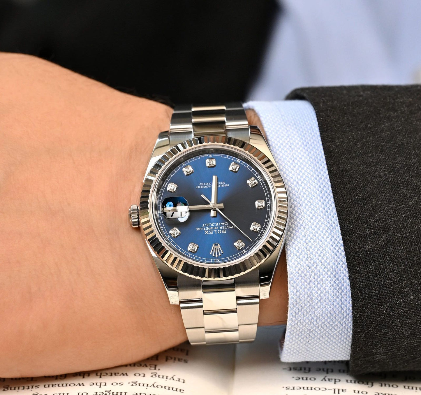 Rolex Datejust 41 Blue Dial Oyster Bracelet Men's Watch-RLX-5307