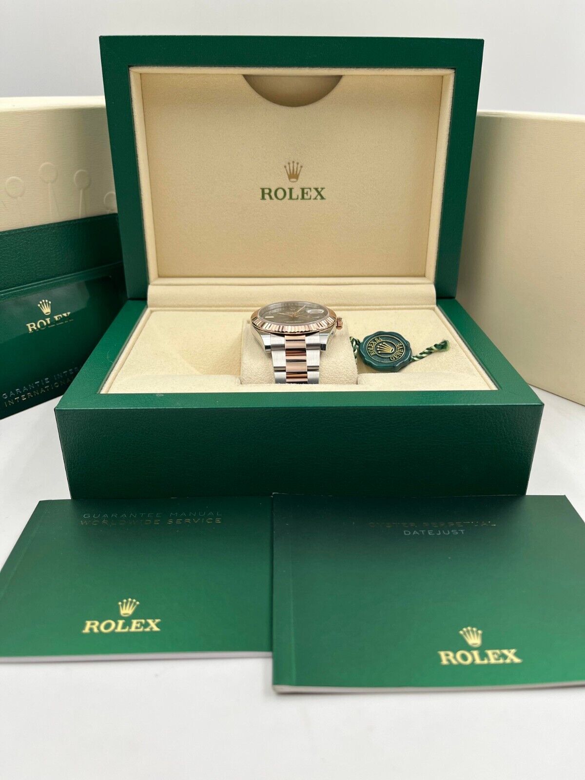 Rolex Datejust 41 Wimbledon & Rosegold Dial Oyster Bracelet Men's Watch-RLX-5308