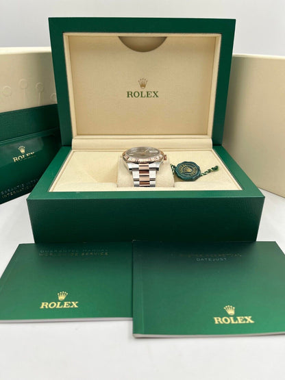 Rolex Datejust 41 Wimbledon & Rosegold Dial Oyster Bracelet Men's Watch-RLX-5308