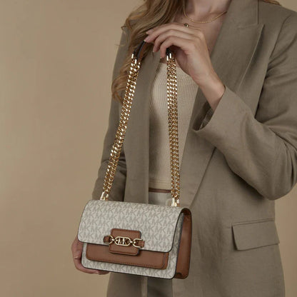 MK Shoulder Bag-White-Brown Stylist Daily Use Hand-Bag MK-4438-WBG