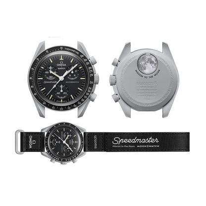 Swatch x Omega Black Dial with Gray Case/Black Strap Bioceramic Moonswatch Mission to Mercury OG-1023