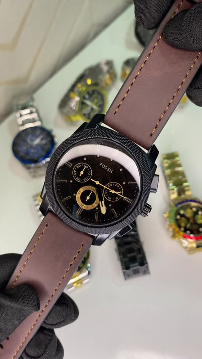 Fossil Machine Chronograph Brown Dial Men's Watch, Formal & Casual Look- FS4656