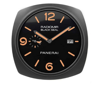 Panerai Metal High Quality Wall Clock Black Case with Black Dial Luxury Stainless Steel Metal Wall Clock For Royal Home  PR-WC-912