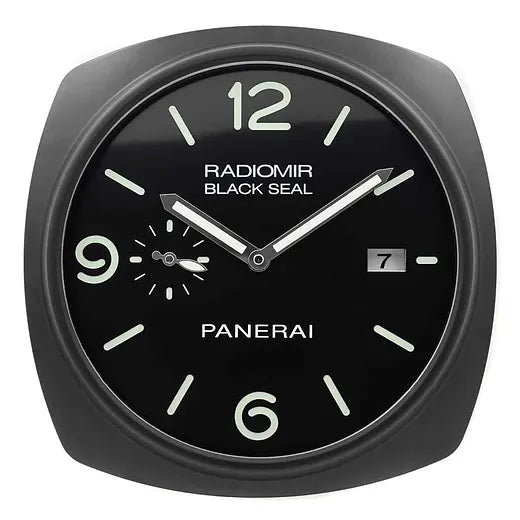 Panerai Metal High Quality Wall Clock Black Case with Black Dial Luxury Stainless Steel Metal Wall Clock For Royal Home  PR-WC-911