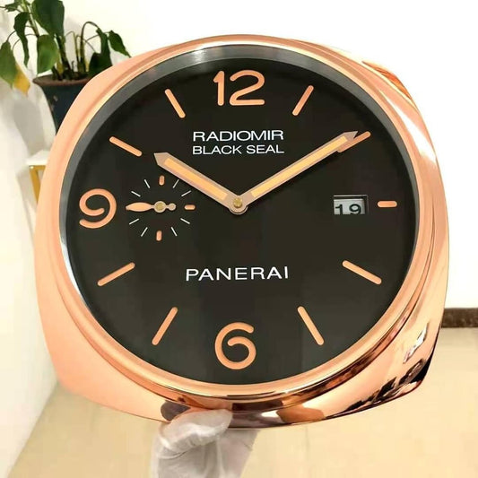 Panerai High Quality Wall Clock Rose-gold Case with Black Dial Luxury Stainless Steel Metal Wall Clock PR-WC-907