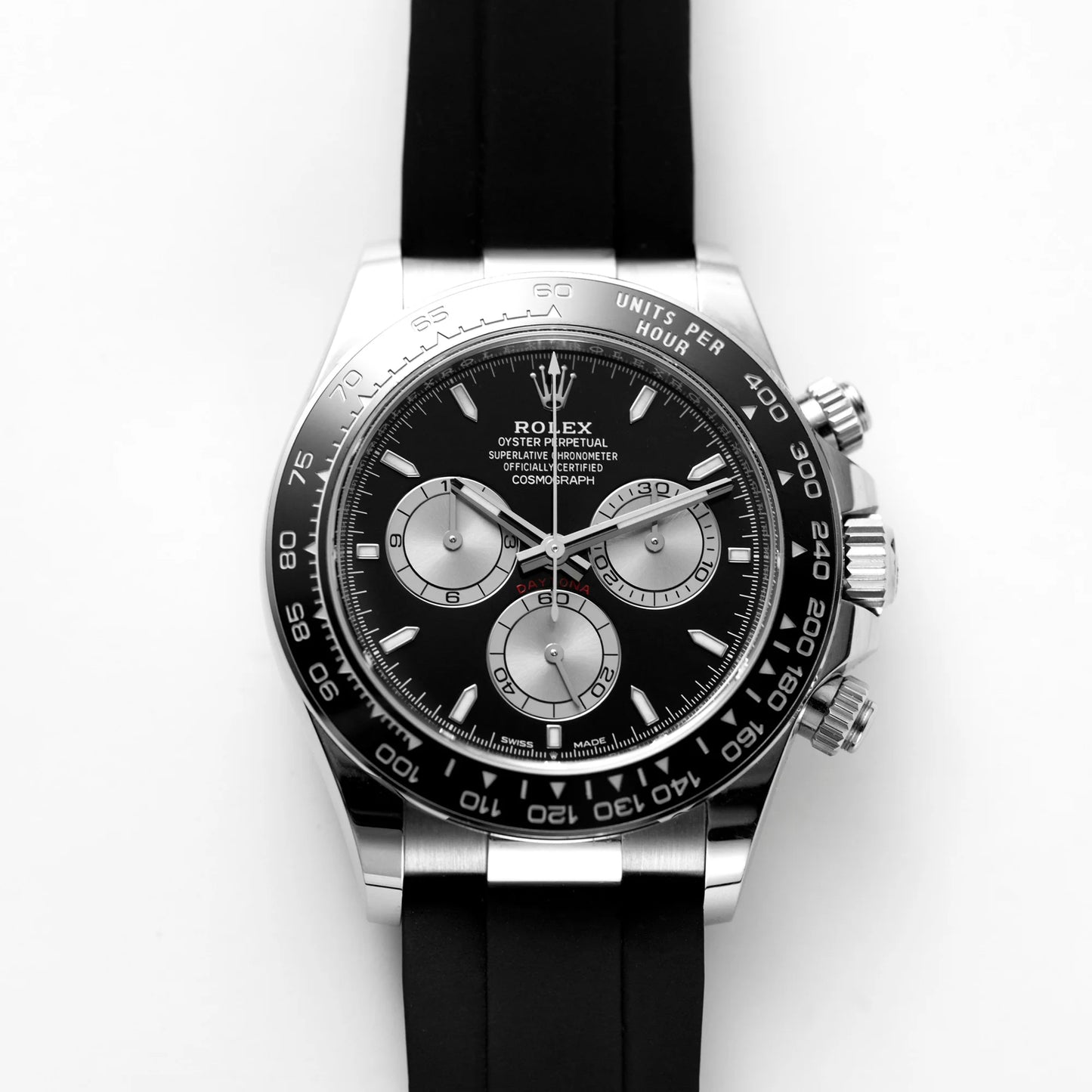 Rolex Cosmograph Silver Color Dial Ring Bezel Daytona Chronograph Quartz Chronometer Men's Watch - RLX-1162