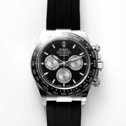 Rolex Cosmograph Silver Color Dial Ring Bezel Daytona Chronograph Quartz Chronometer Men's Watch - RLX-1162