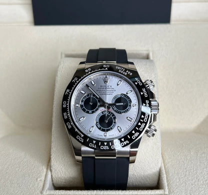 Rolex Cosmograph Silver Color Dial Ring Bezel Daytona Chronograph Quartz Chronometer Men's Watch - RLX-1165