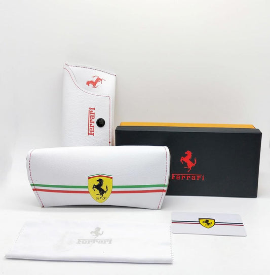 Ferrari Branded Original Sunglass Case With Brand Cover & Dust Cover And Hard Box For All Type of Sunglass FRR-BOX