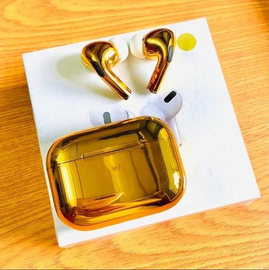 Golden Airpods Pro With Wireless Charging Case Bluetooth Headset (White, In the Ear) A-PODS-GOLD